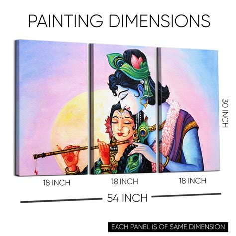Radha Krishna Wall Art Canvas Paintings Sacred Beauty and Divine Love ...