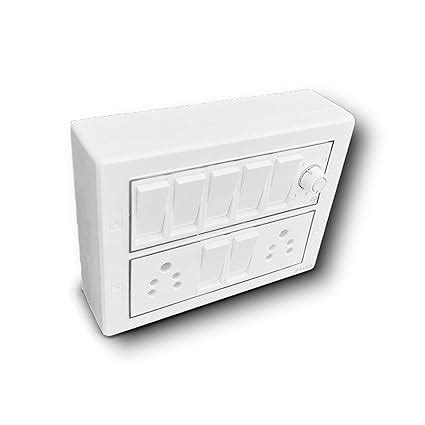 A1 LED 12 Modular Switch Board with 7 Switches, 2 Multi Sockets & 1 Fan ...
