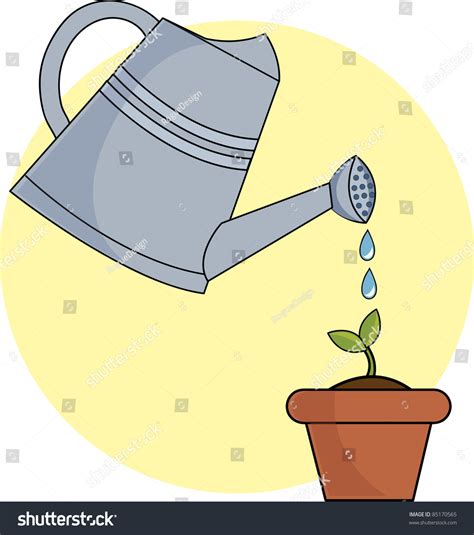 Clip Art Illustration Watering Can Pouring Stock Illustration 85170565 ...