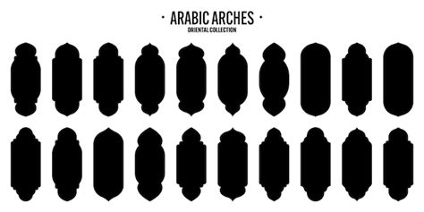 Islamic frames oriental style objects arabic shapes windows and arches ...