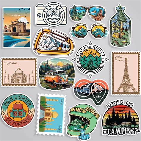 15 Travel Stickers Pack 3 - Explore More