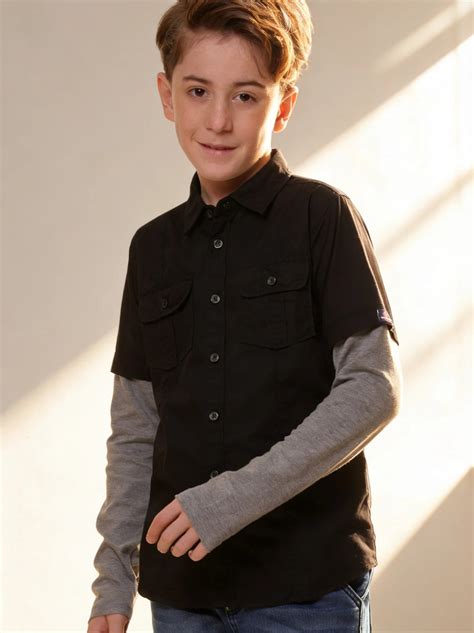 Boys Full Sleeves 100% Cotton Black Shirt Melange Sleeves – imymeco.com