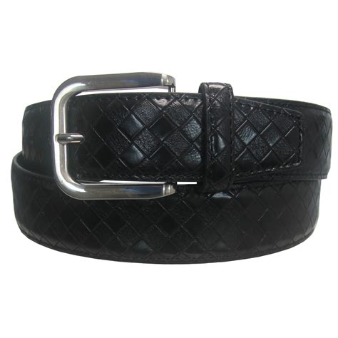 TS Leather Men's Checkered Genuine Leather Golf Belt - GolfEtail.com