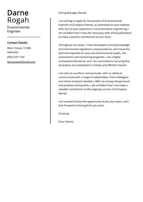 Environmental Science Cover Letter Examples 的图像结果