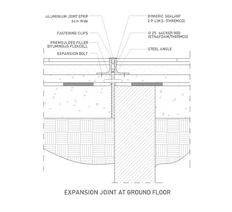 Expansion joint at the ground floor DWG CAD Detail Download