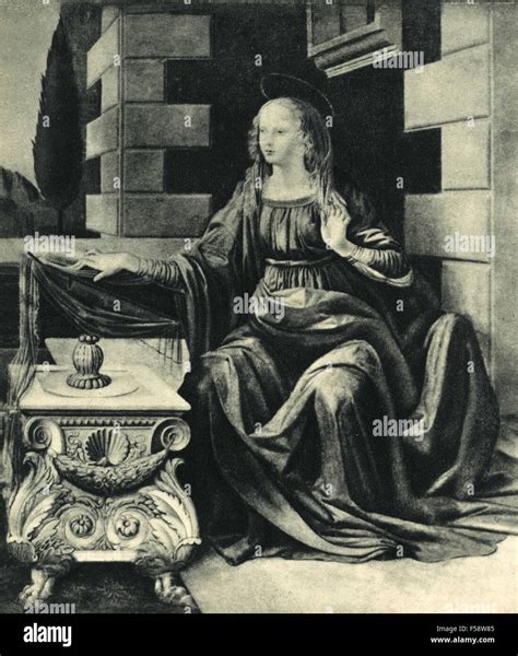Leonardo da Vinci, The Annunciation (detail Stock Photo - Alamy