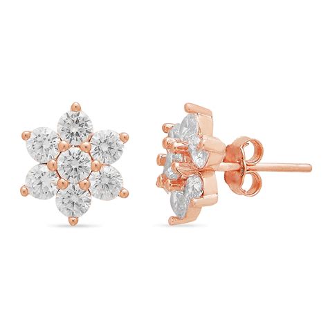 Buy Rose Gold Blossoms Flower Earrings for Women – Zavya