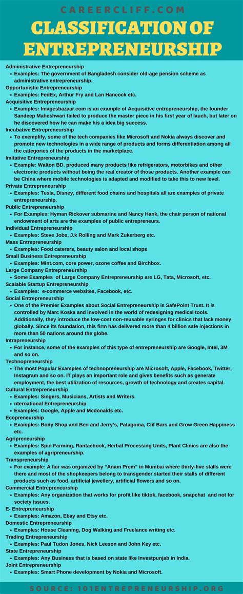 What is Classification of Entrepreneurship? - Career Cliff