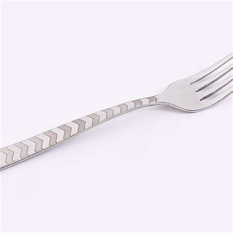 Buy WONDERCHEF Roma Silver Chevron Stainless Steel Dinner Fork - Set Of ...