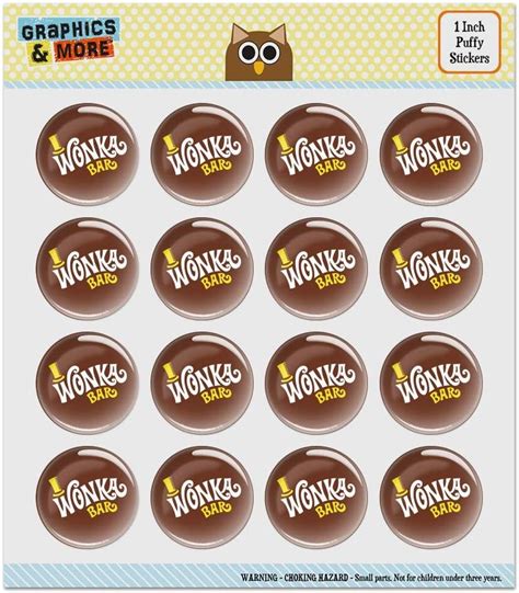 Buy Willy Wonka and The Chocolate Factory Wonka Bar Logo Puffy Bubble ...