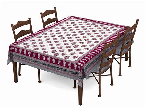 Buy BLOCKS OF INDIA Hand Block/Batik Printed Cotton Rectangular Table ...