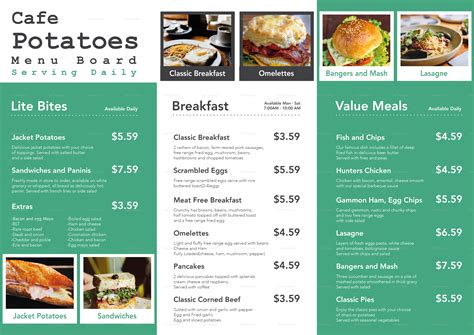 Menu Board Design Sample at William Woodard blog