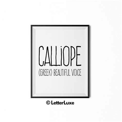 Calliope Name Definition Nursery Decor – Digital Print – LetterLuxe