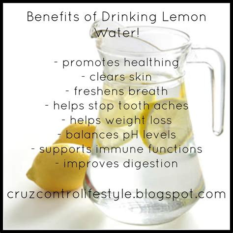 CRUZ CONTROL LIFESTYLE: Amazing Benefits Of Drinking Lemon Water!!!
