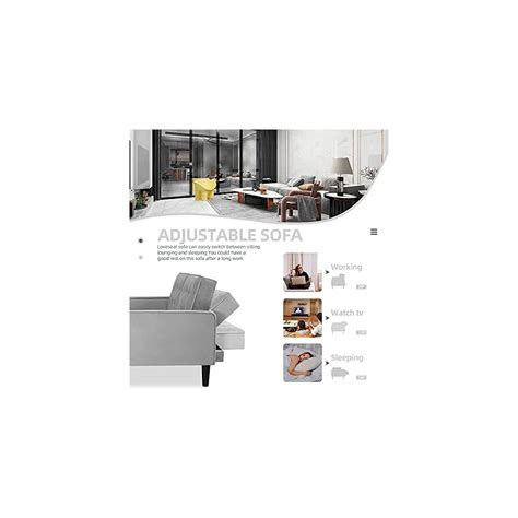 Buy JY QAQA Futon Sofa Bed,Convertible Folding Sleeper Sectional Tufted ...
