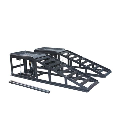 SwitZer Metal Vehicle Car Ramp Lift With 2 Ton Hydraulic Jack 1 Pair ...