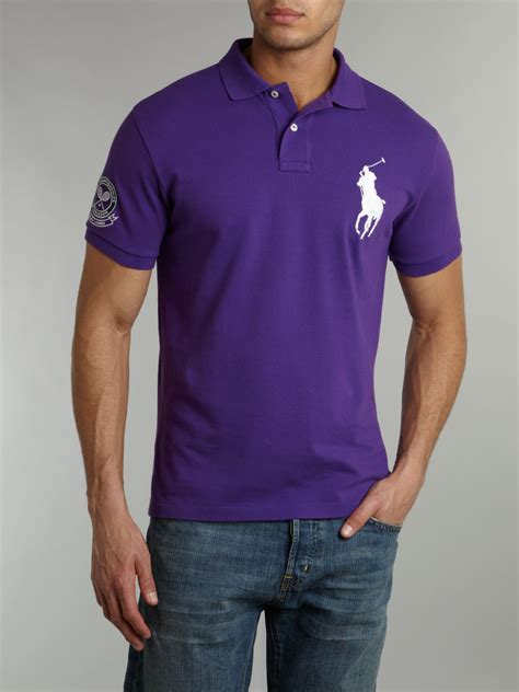 Polo ralph lauren Wimbledon Big Pony Mesh Polo Shirt in Purple for Men ...