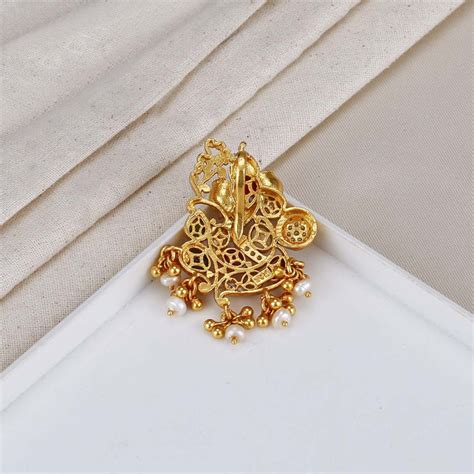 Buy Vinayagar Stone Pendant | 925 Gold Plated Silver Stone Pendant ...