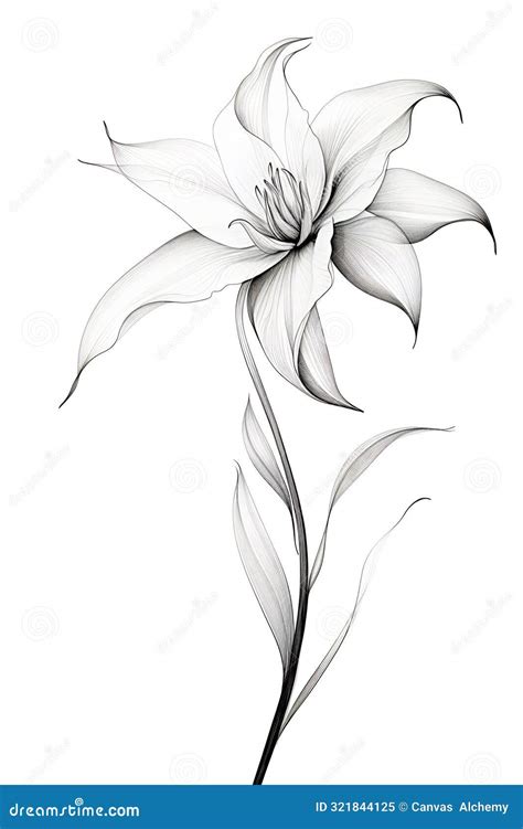 Lily Flower Pencil Drawing Realistic Pencil Drawing Of A Light Pink