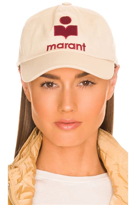 Isabel Marant Tyron Hat in Ecru & Red in Ecru/Red | REVOLVE