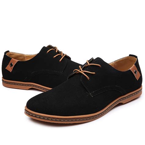 Men's Navy Blue Suede Oxford Shoes – Casual Lace-Up Dress Shoes for ...