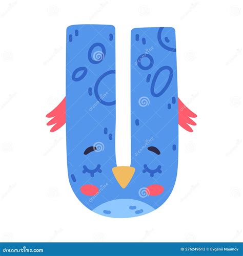 Bird Alphabet A Capital Letter. Red Vowel Letter With Eyes, Beak And Wings Cute Cartoon Vector ...