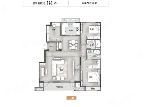 现代四居室154平米22万-华地公元壹品装修案例-济宁房天下家居装修网