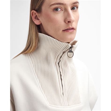 Barbour | Fleur Half-Zip Sweatshirt | Women | Ecru | Flannels