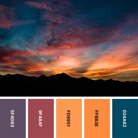 31 Sunset Color Palettes for Captivating Designs | Color Meanings