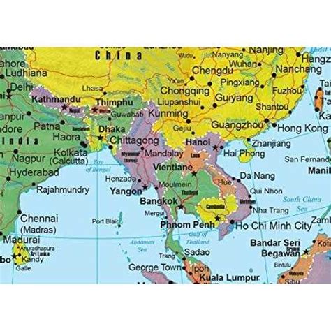 Asia Wall Map 的图像结果