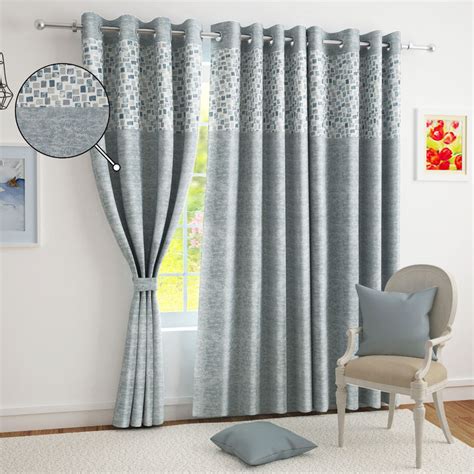 Buy Story@Home Grey Geometric Polyester Window Curtain (5 Feet) Online