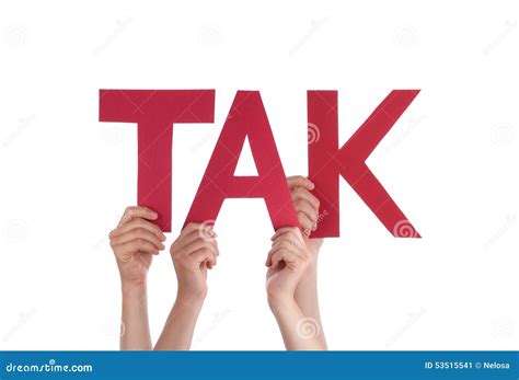 People Hold Straight Danish Word Tak Means Thanks Stock Image - Image ...