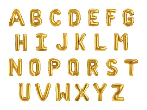 Golden Balloon Alphabet Clipart Gold Foil Balloons Letters - Etsy