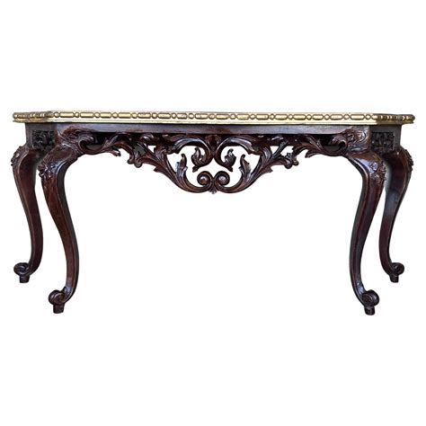 19th French Regency Wall Carved Walnut Console Table For Sale at 1stDibs