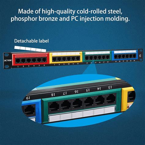Buy Octide 24-Port CAT6 Patch Panel, 1U 19 Inch, Rack-Mount or Wall ...