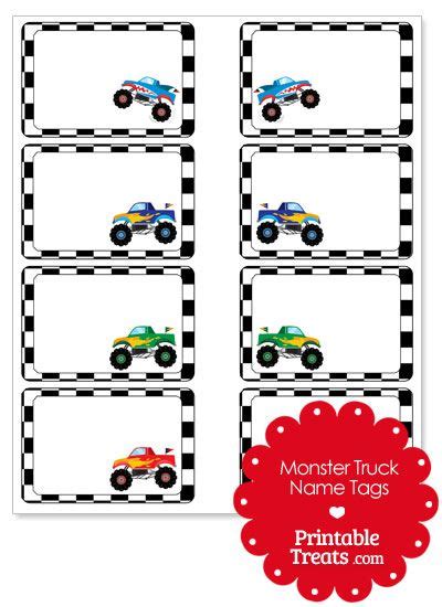 Custom Bag Tag Boys Backpack Name Tag, Monster Truck School Bag Tag ...