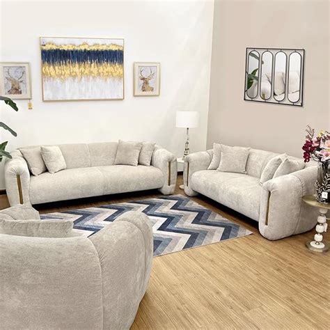 DECOR STUDIOS Sofa Set (3+2) – Light Grey-Comfy Sofa- Sofa Couch for ...