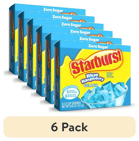 (6 pack) Starburst Sugar-Free Blue Raspberry Gelatin Mix, 8 Servings, 0 ...