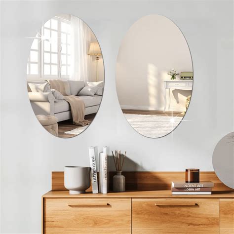 Buy WallWear Self Adhesive Plastic Oval Mirror for Wall Stickers (30x20 ...