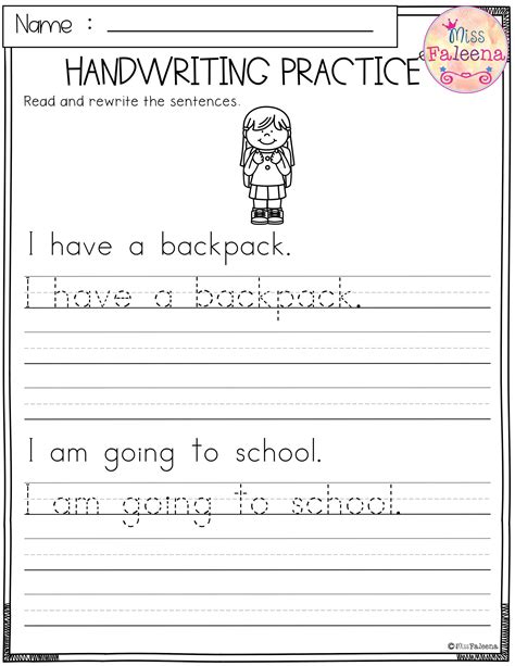 Back to School Handwriting Practice | Handwriting worksheets for kids, Kids handwriting practice ...