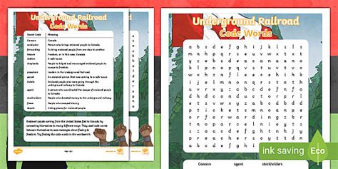FREE Underground Railroad Code Word Search - Twinkl CA