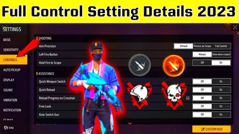 Image result for Free Fire Control Setting