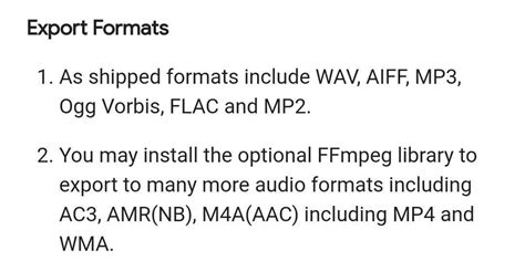 explain different audio formats to save audio file. in terms of ...