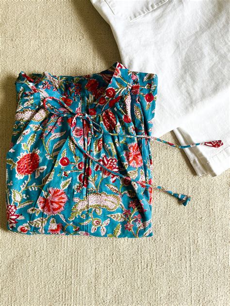 HAND-BLOCK PRINTED BLOUSON TOP (FREE-SIZE) – The Pink Tint Store