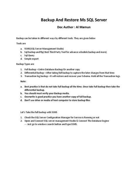 Image result for Flowchart to Restore Database Using Backup Manually Examples in SQL Server