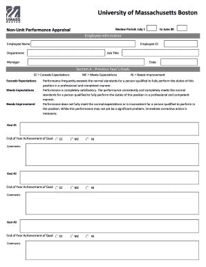 Fillable Online hr umb Non-Unit Performance Appraisal Fax Email Print ...