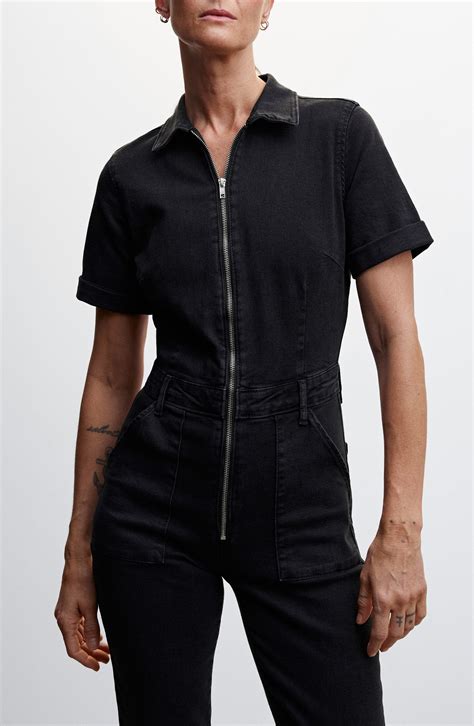 Denim Jumpsuit Outfit, Black Denim Jumpsuit, Black Denim Shorts ...