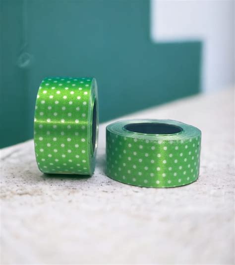 Dotted Curly Ribbon - 1" Wide, 10 Meter Rolls, Set of 2, Light Green ...