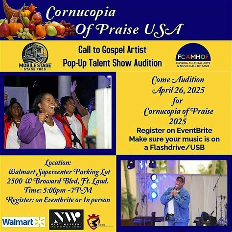 Cornucopia of Praise Pop-Up Talent Show Audition for Gospel Artist ...