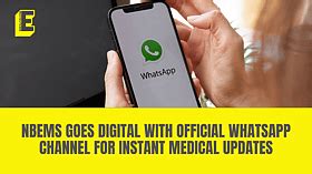 NBEMS goes digital with official WhatsApp channel for instant medical ...